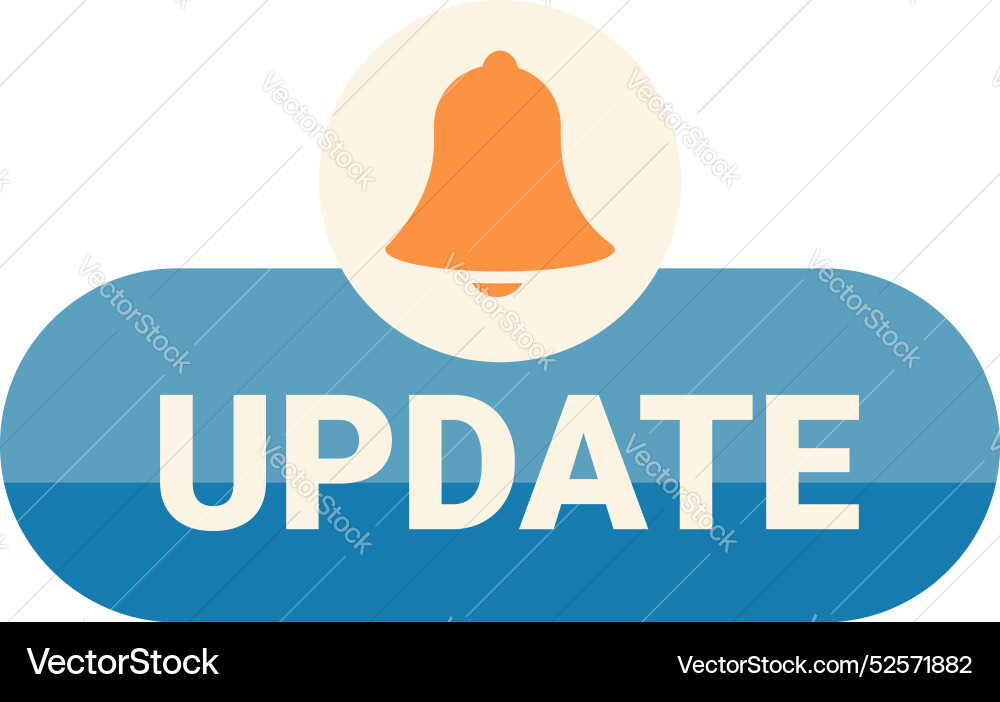 Update button showing new version is available Update button showing new version is available vector image