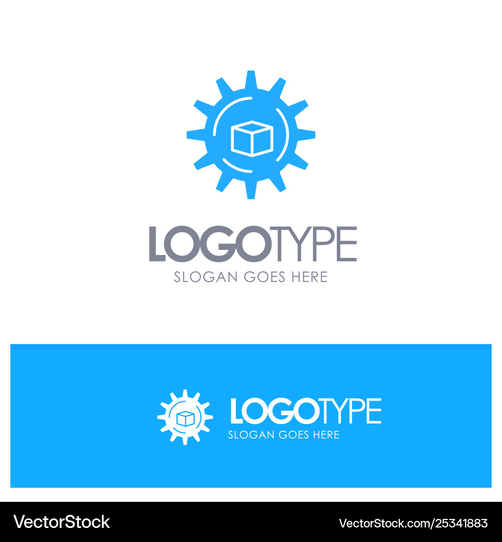 Automated data solution science blue solid logo Automated data solution science blue solid logo vector image