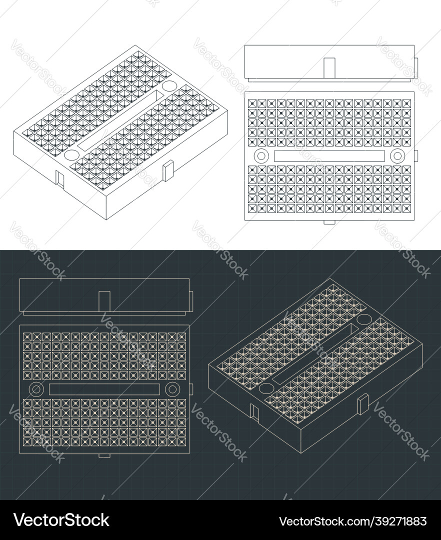 Breadboard mini format blueprints Vector Image