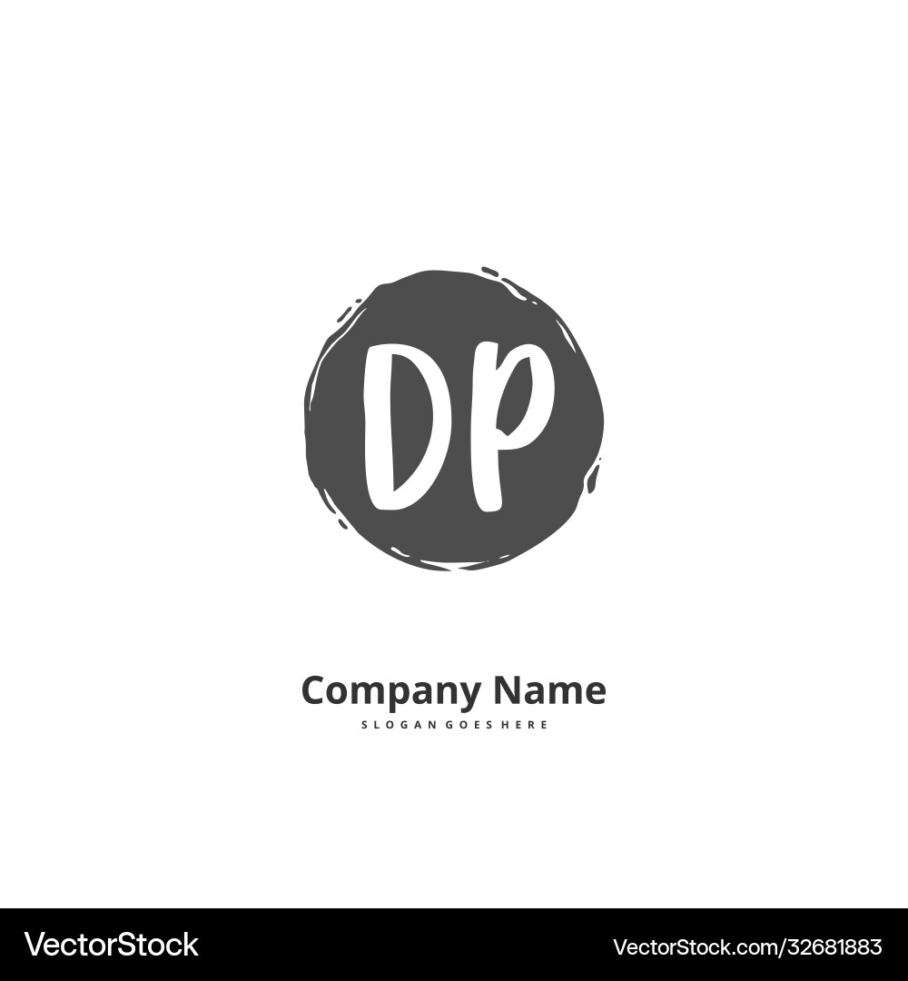 D p dp initial handwriting and signature logo Vector Image