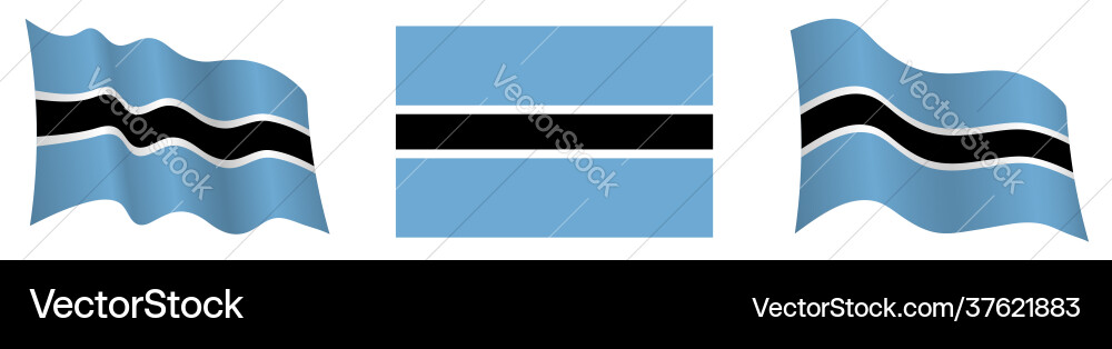Flag botswana in static position and motion vector image