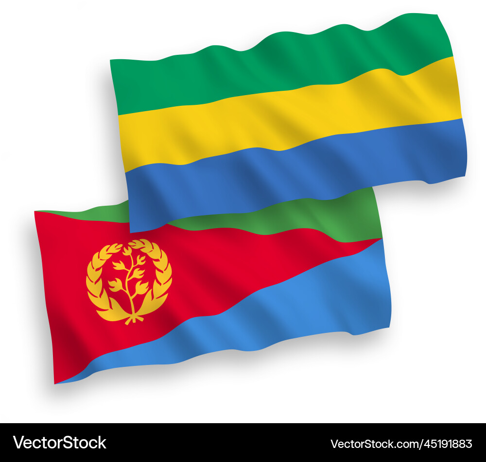 Flags of eritrea and gabon on a white background Vector Image