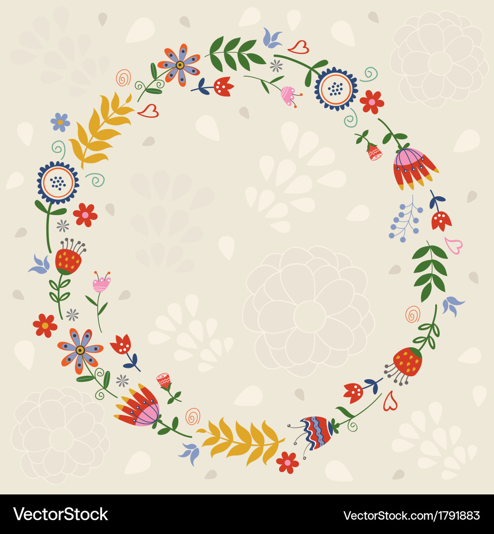 Floral Frame Decoration Vector Image