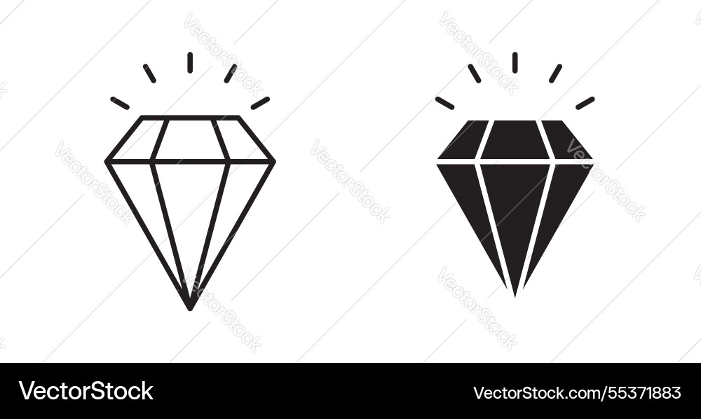 Gem icon set in thin line for web Gem icon set in thin line for web Vector Image