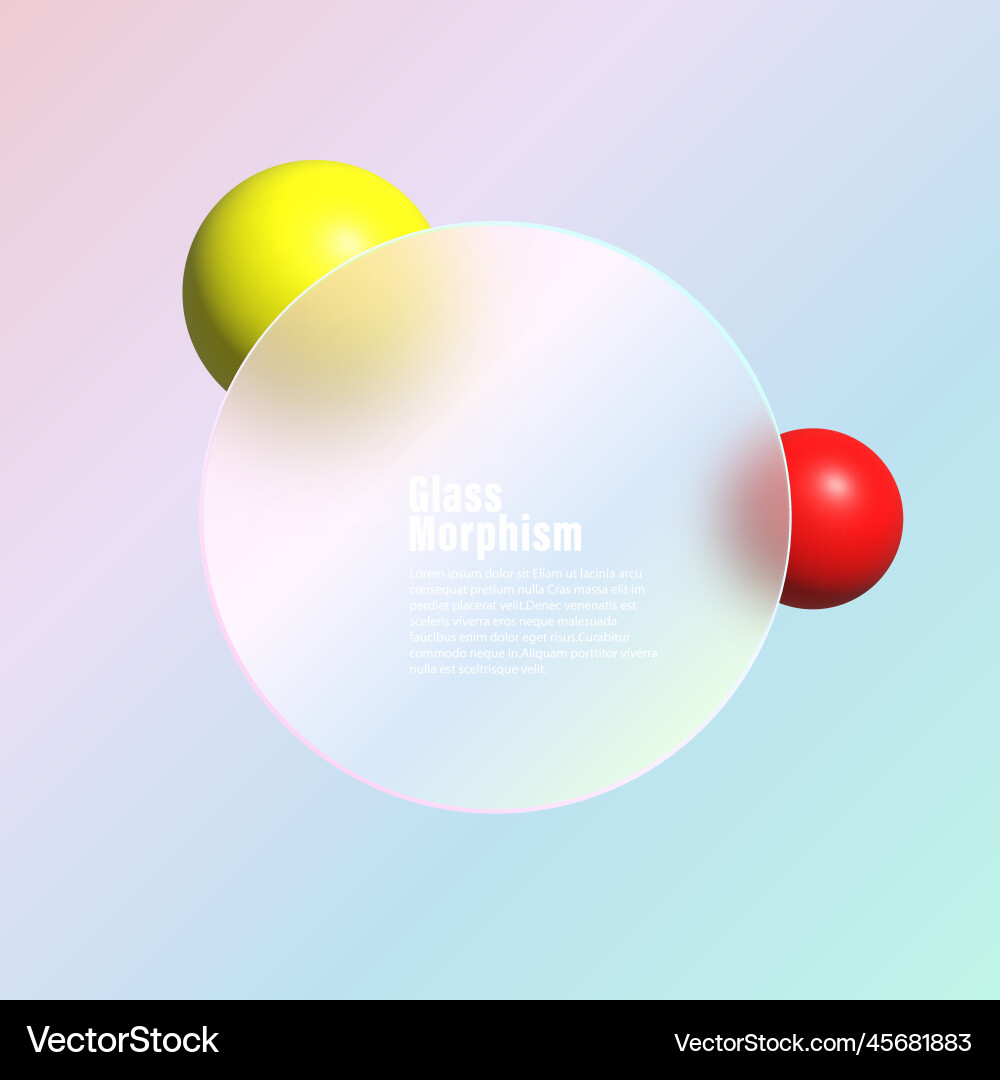 Glassmorphism background design transparent round vector image