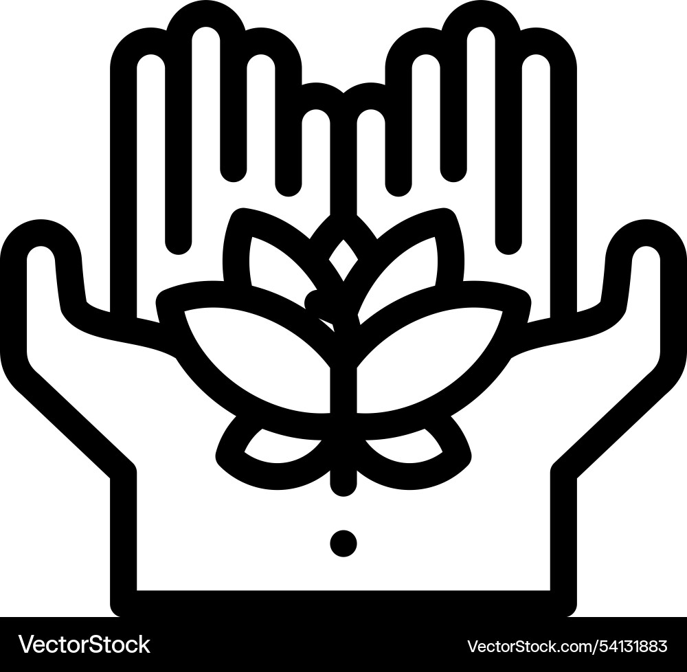 Hands icon thin linear style design isolated Hands icon thin linear style design isolated vector image