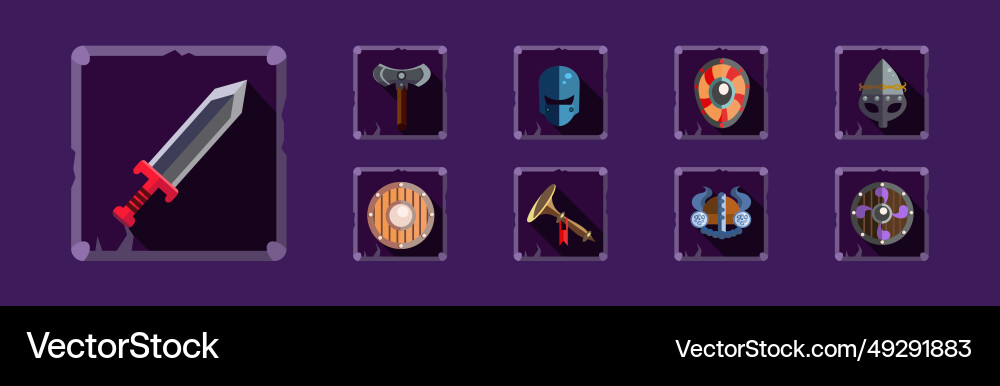 Mobile game icon and object with medieval sword Mobile game icon and object with medieval sword vector image