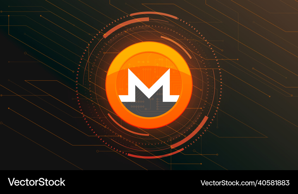 Monero coin xmr crypto currency themed banner Vector Image