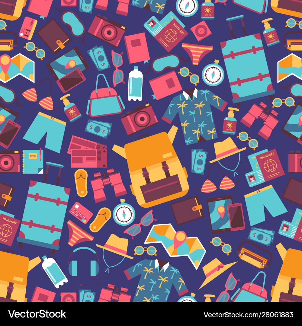 Summer vacation seamless pattern Summer vacation seamless pattern vector image