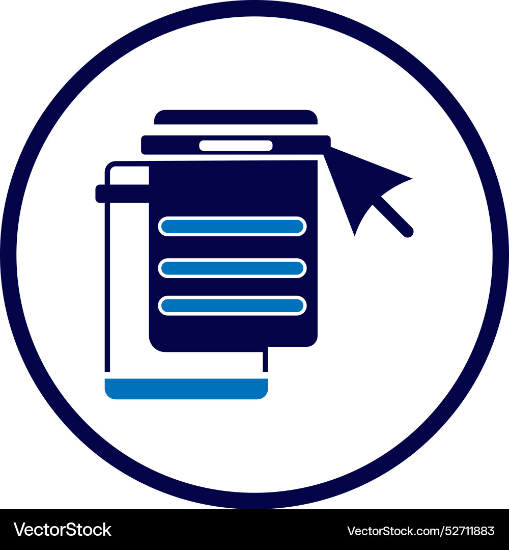 Web menu click nav bar scrolling icon vector image