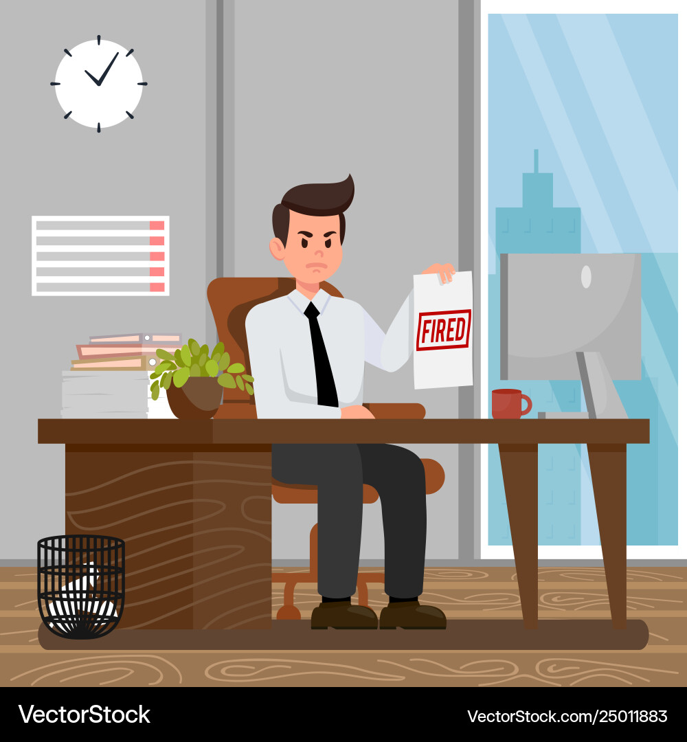 Workers dismissal cartoon Royalty Free Vector Image