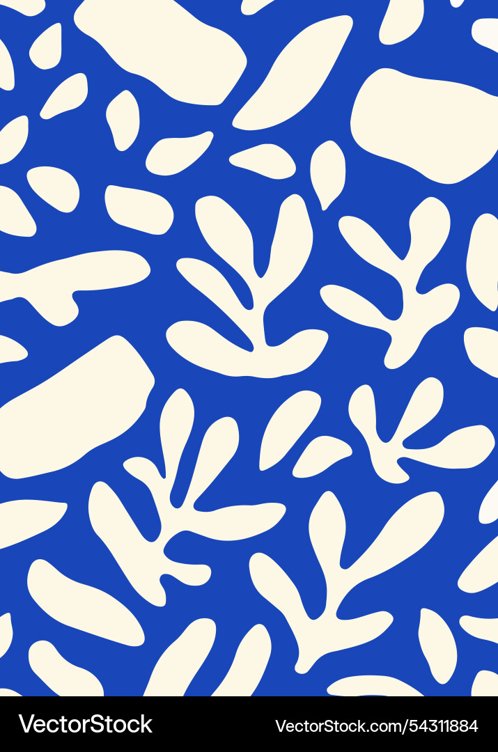 Abstract blue floral pattern Royalty Free Vector Image
