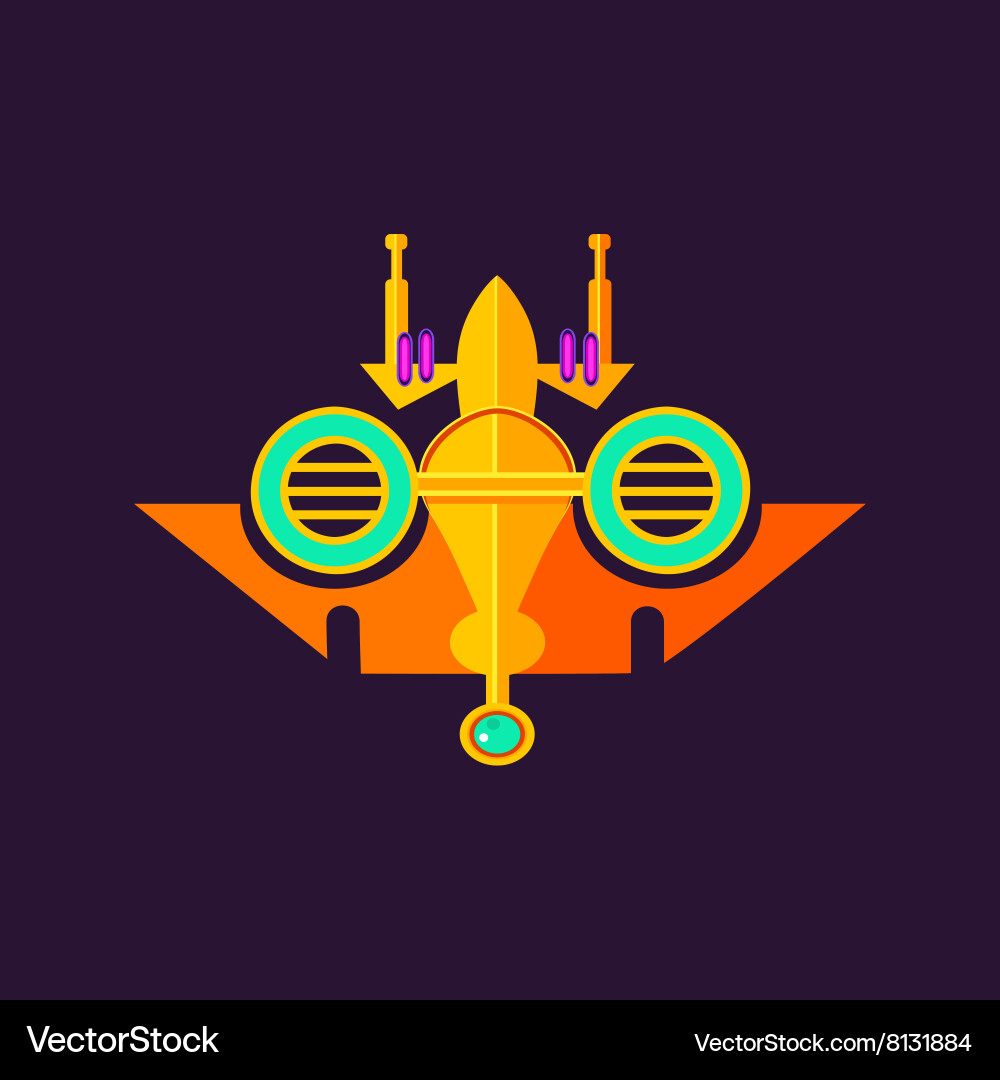 Abstract colorful spaceship vector image