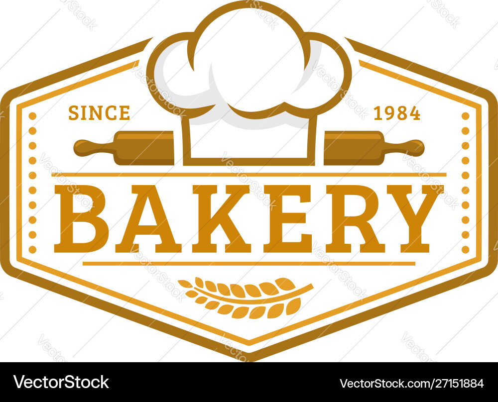 Bakery logo template shop emblem vintage Bakery logo template shop emblem vintage vector image