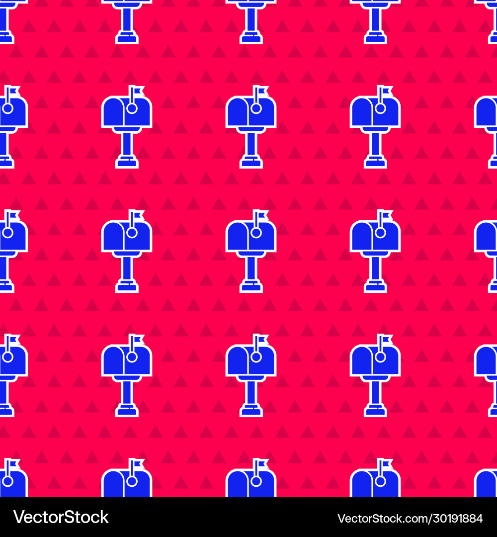 Blue mail box icon isolated seamless pattern Blue mail box icon isolated seamless pattern vector image