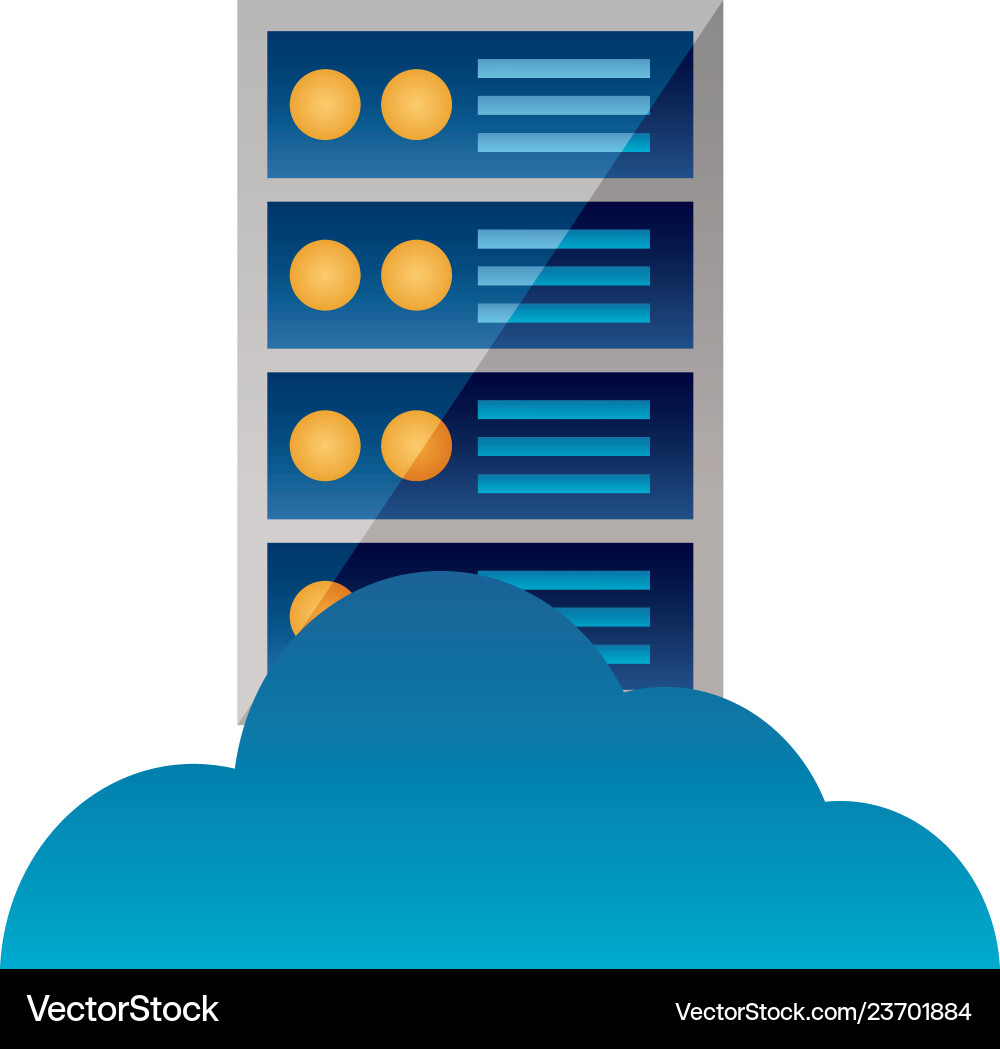 Cloud computing computer case vector image
