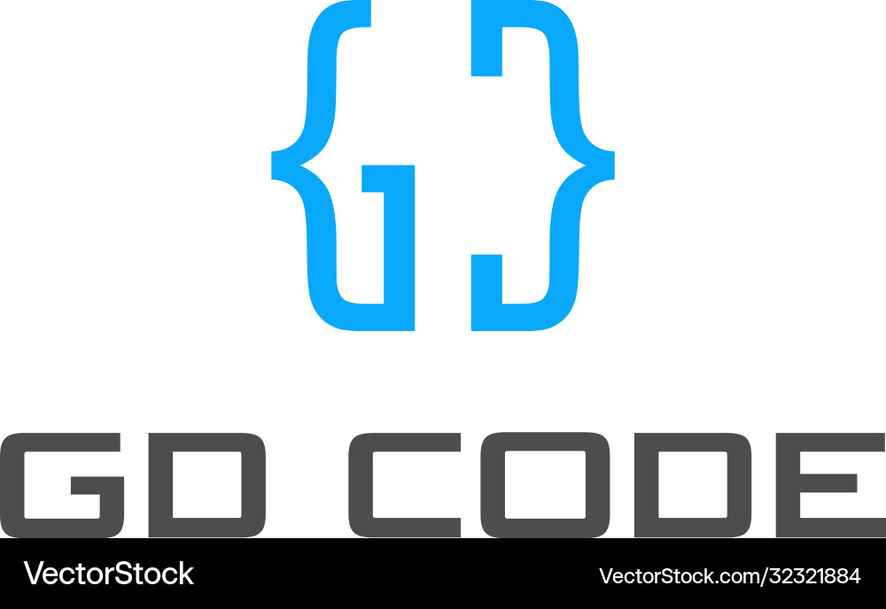 Code initial gd Vector Image