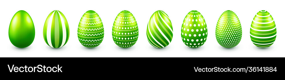 Colorful easter eggs isolated on white background vector image