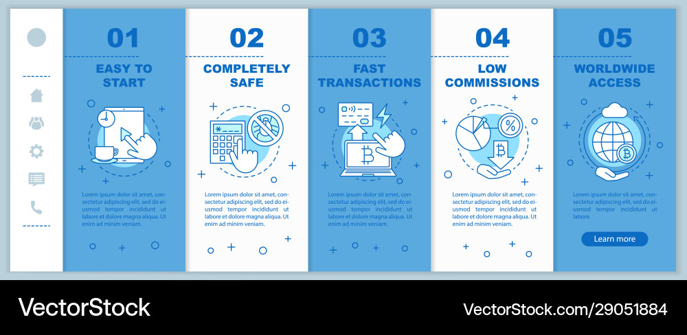 Cryptocurrency market app page screen template Cryptocurrency market app page screen template vector image