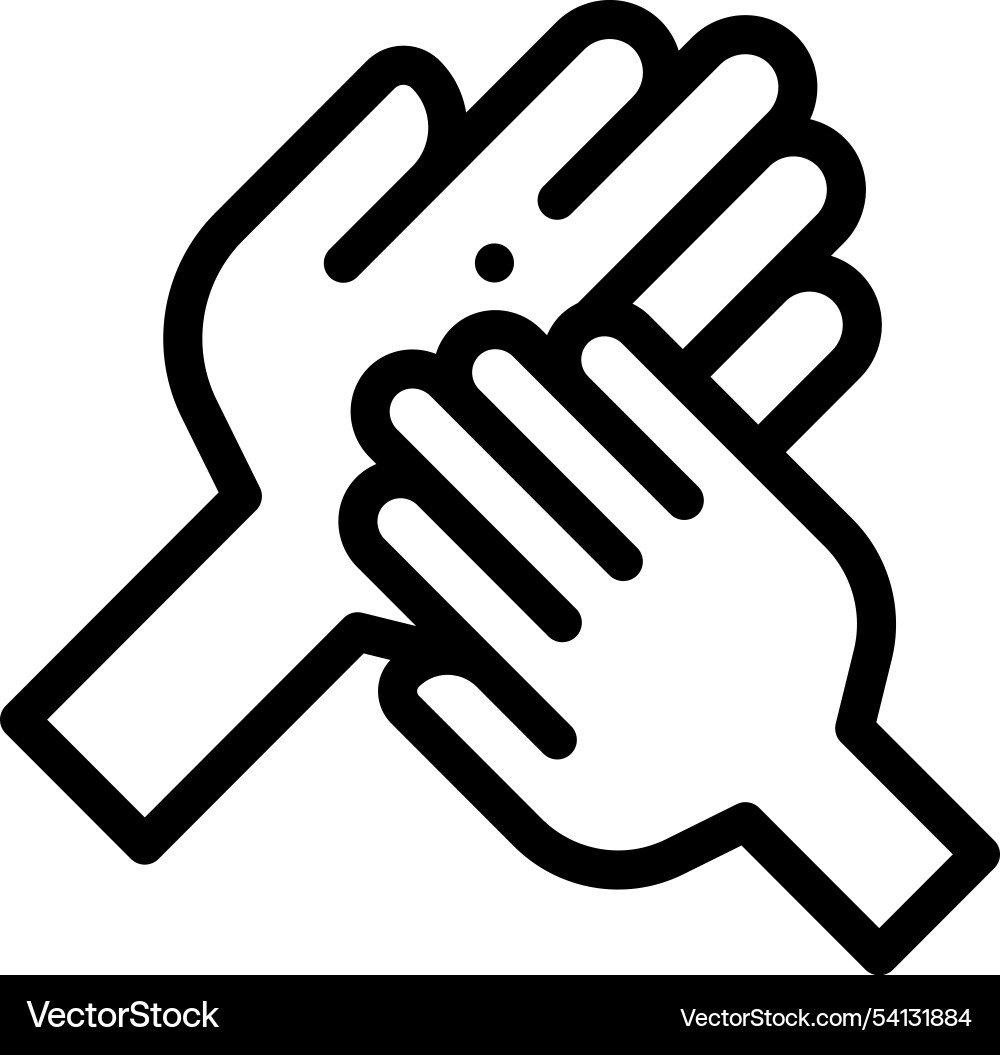 Hands icon thin linear style design isolated Hands icon thin linear style design isolated Vector Image