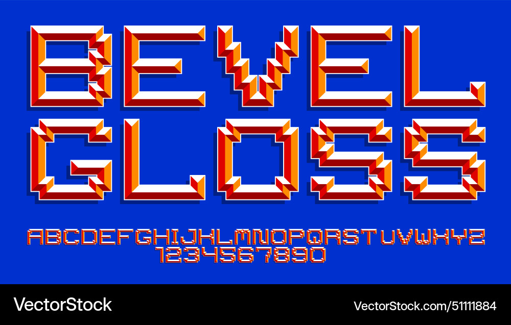 Minimal geometric cyberpunk font with facet Minimal geometric cyberpunk font with facet vector image