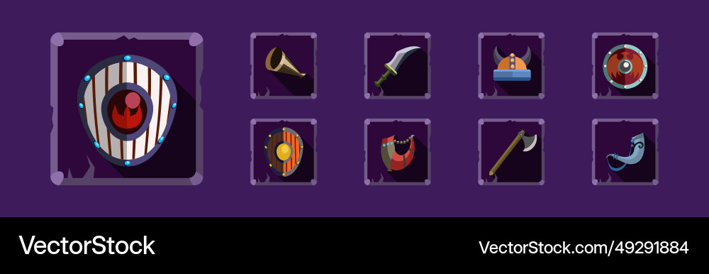 Mobile game icon and object with axe helmet Mobile game icon and object with axe helmet vector image
