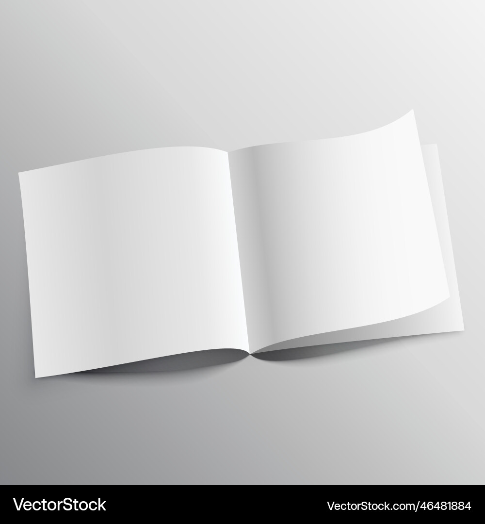 Open book with page curl mockup template design Vector Image