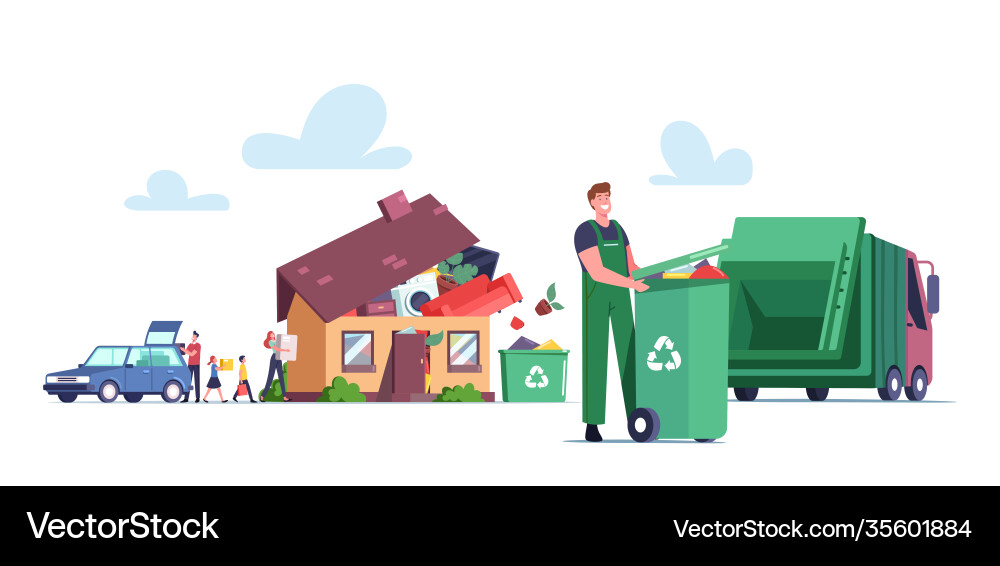 Overconsumption concept family male female Overconsumption concept family male female vector image