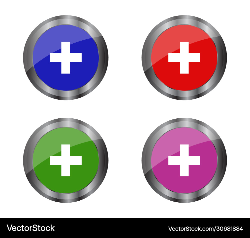 Plus button icon in on white background vector image