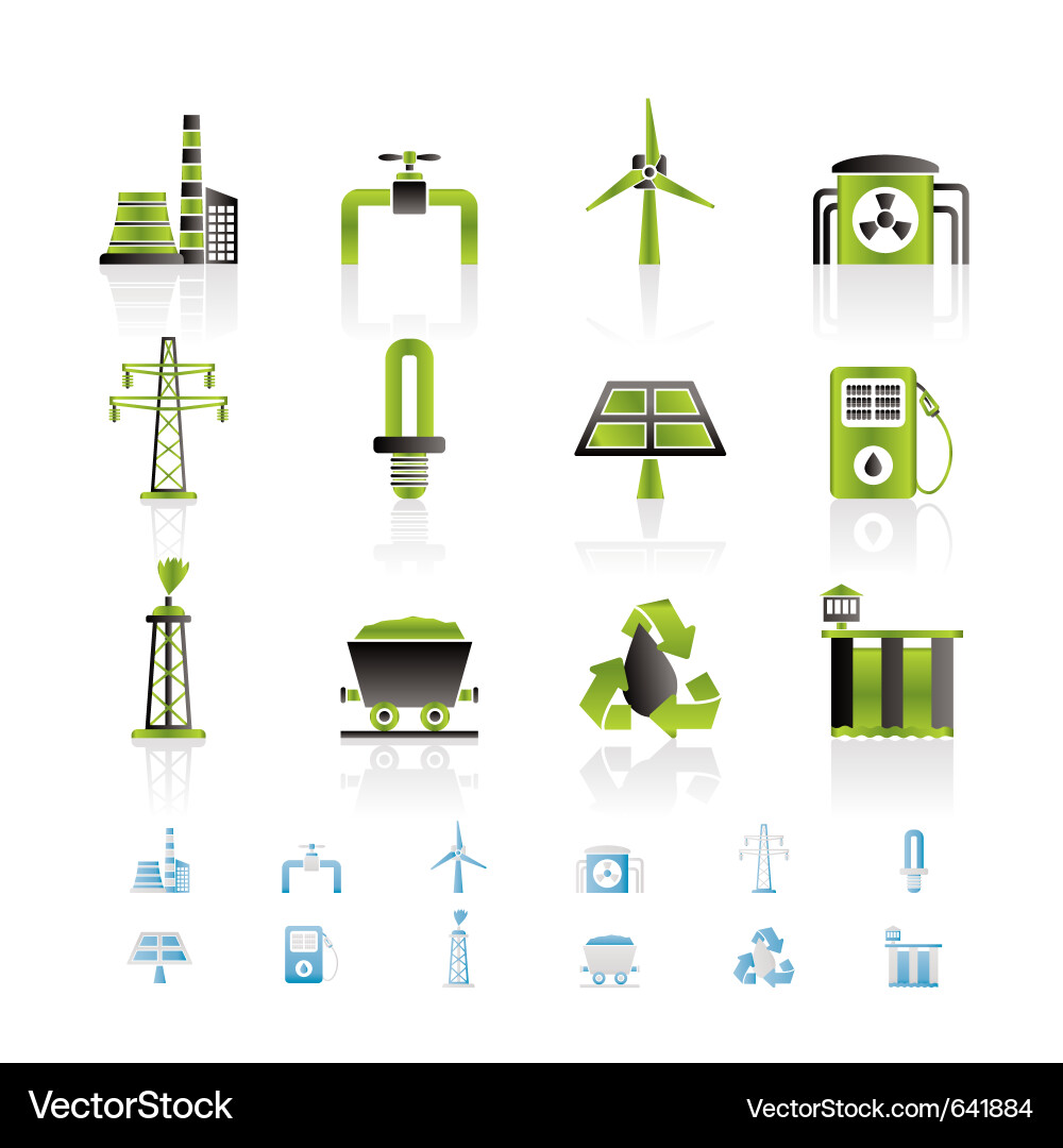 Power & Energy Icon Set Vector Image