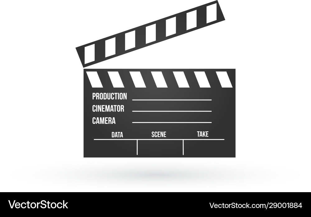 Realistic open movie clapperboard or clapper vector image