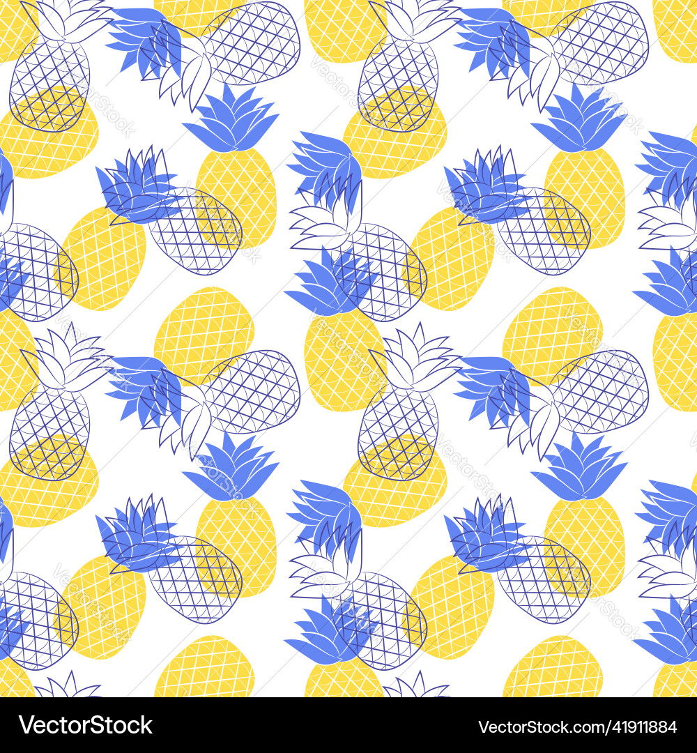 Seamless pattern with pineapples kaging Vector Image