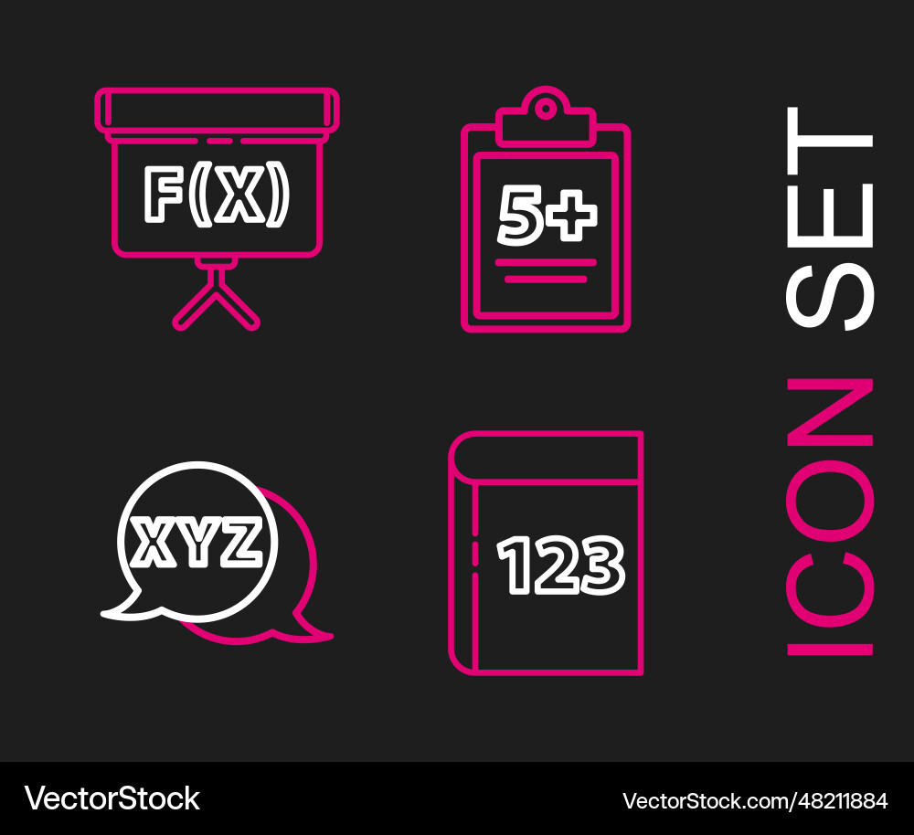 Set line book with word mathematics xyz Set line book with word mathematics xyz Vector Image