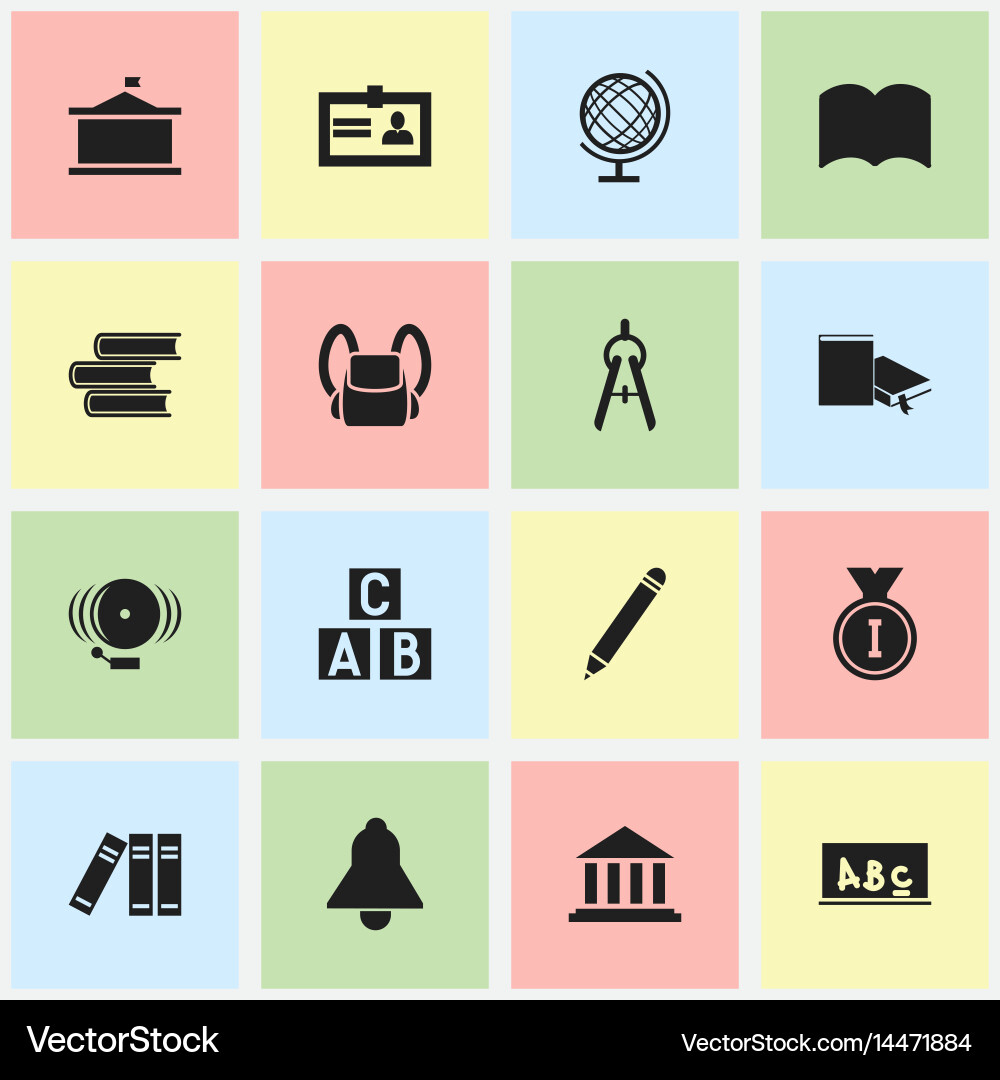 Set of 16 editable science icons includes symbols vector image