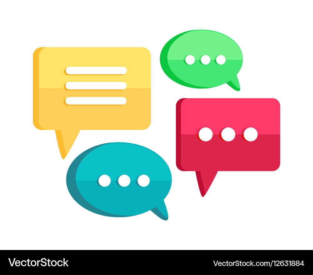 Set of chat web bubbles isolated interface dialog vector image