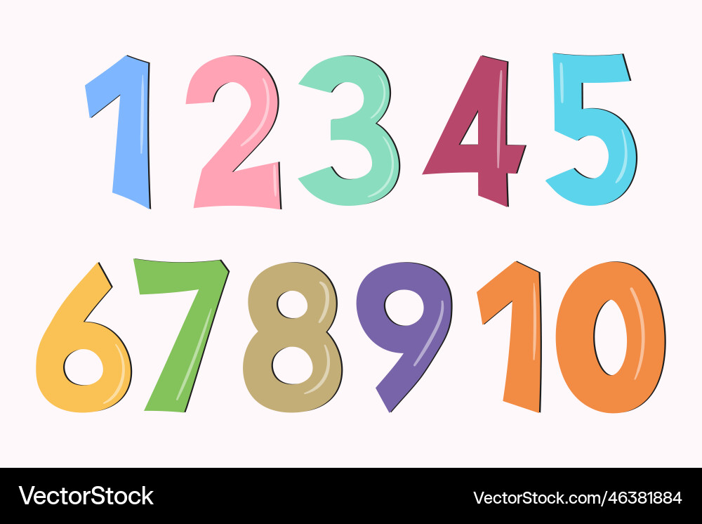 Set of colorful numbers Set of colorful numbers vector image