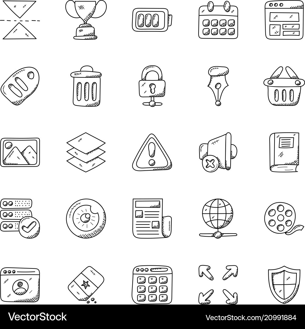 Set of web design and development icons vector image