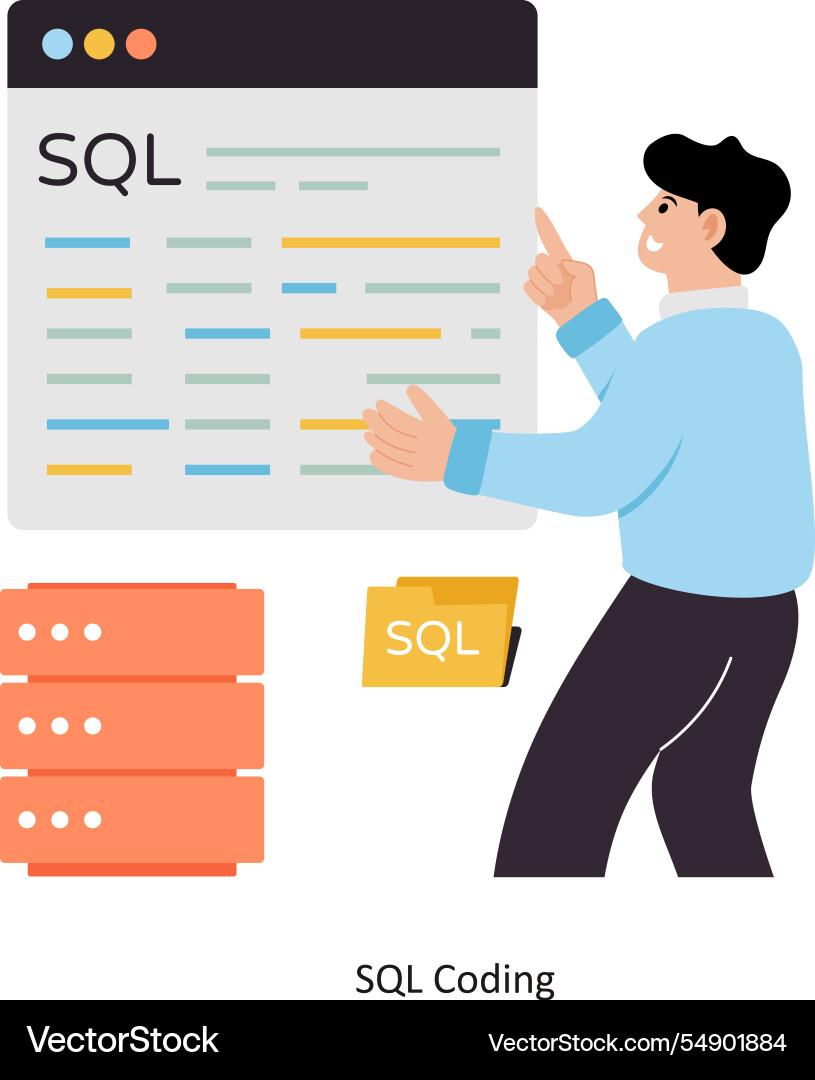 Sql Codierung eps 10 Datei vektorbild