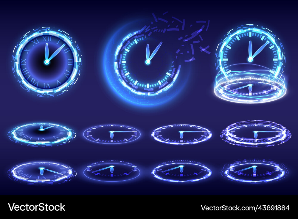 Time machine timer and deadline sci-fi digital Time machine timer and deadline sci-fi digital vector image