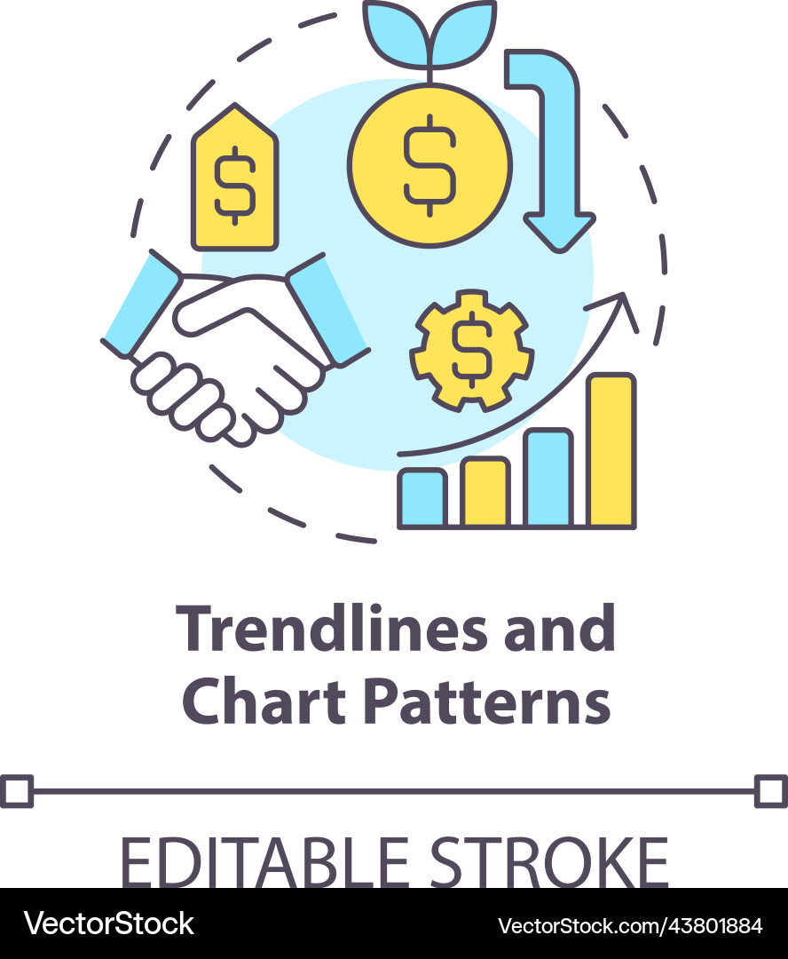 Trendlines and chart patterns concept icon Trendlines and chart patterns concept icon vector image