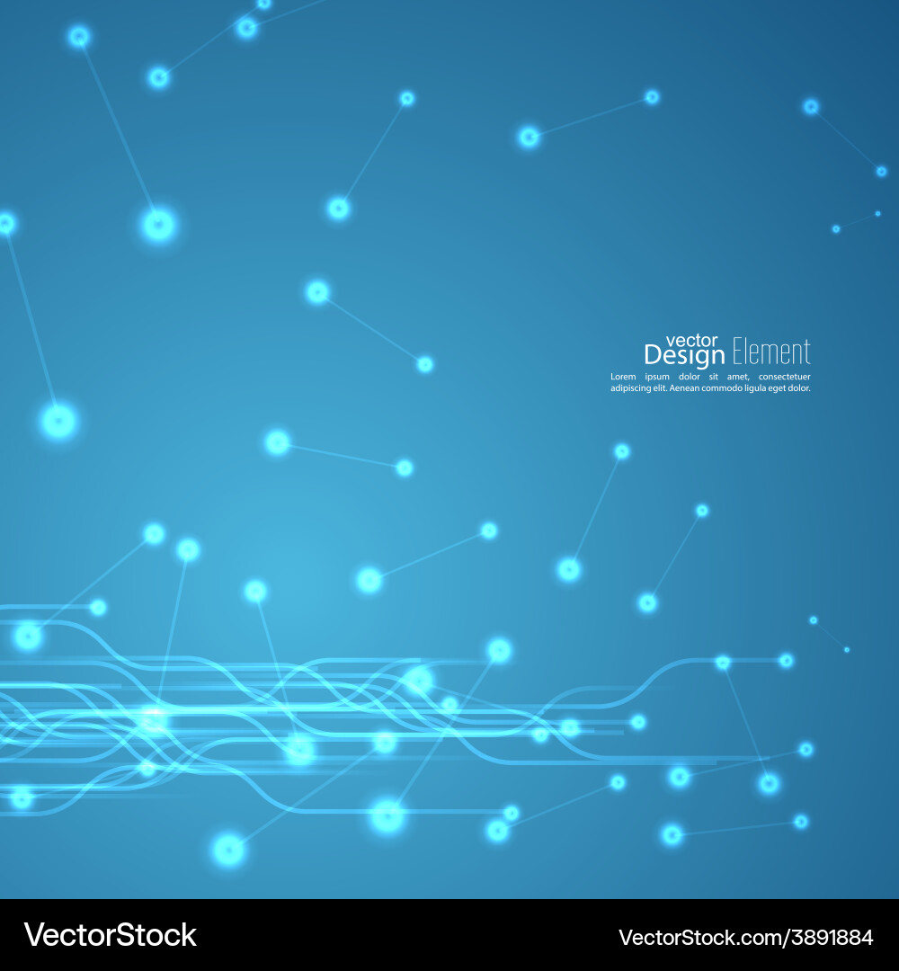 Virtual abstract background with particle Vector Image