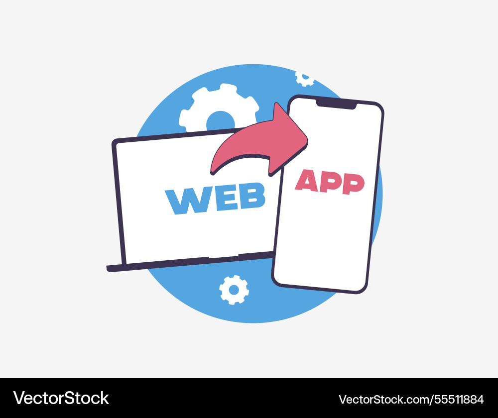 Web-to-app conversion boosts user engagement vector image