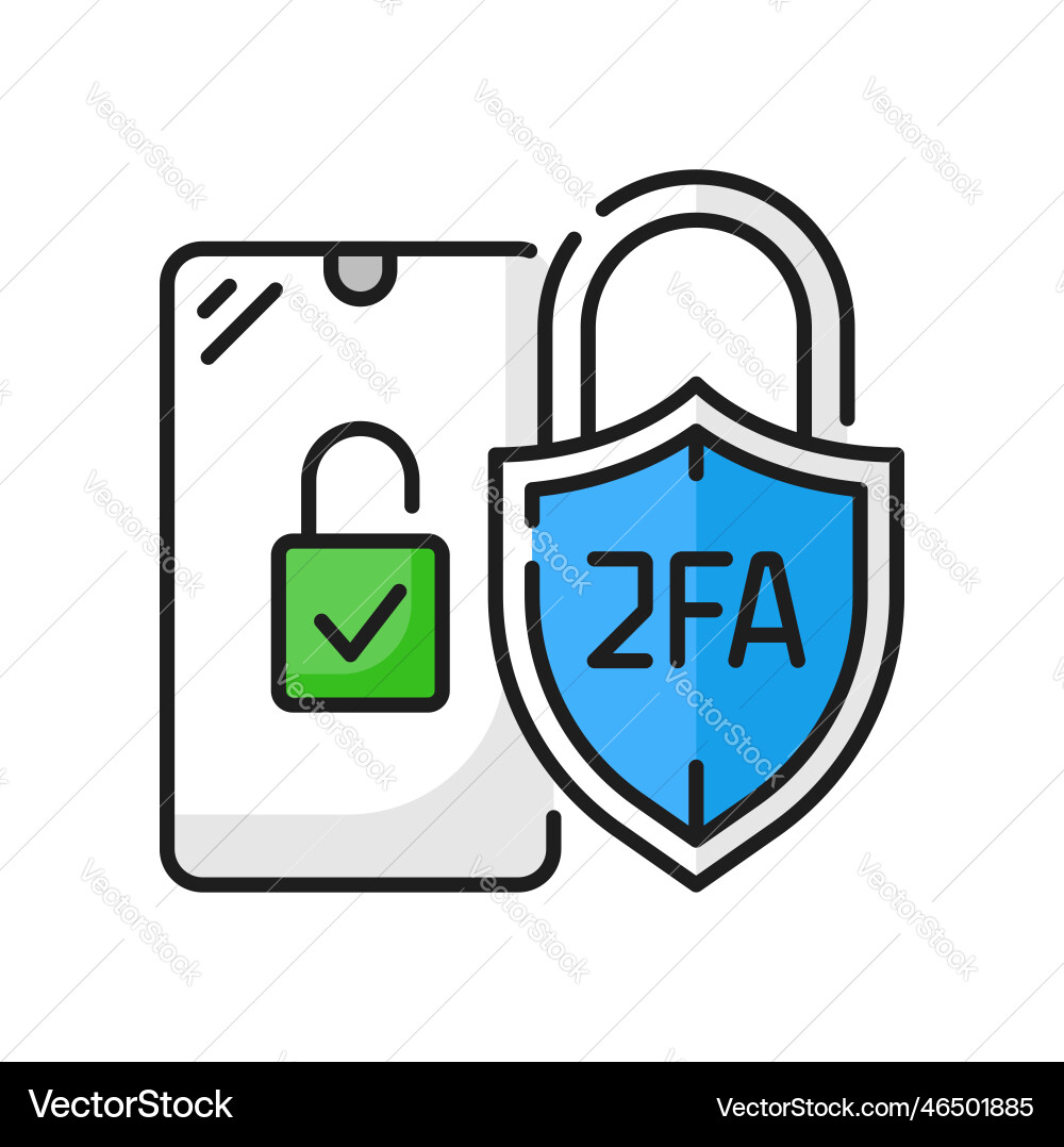 2fa two factor verification icon security code vector image