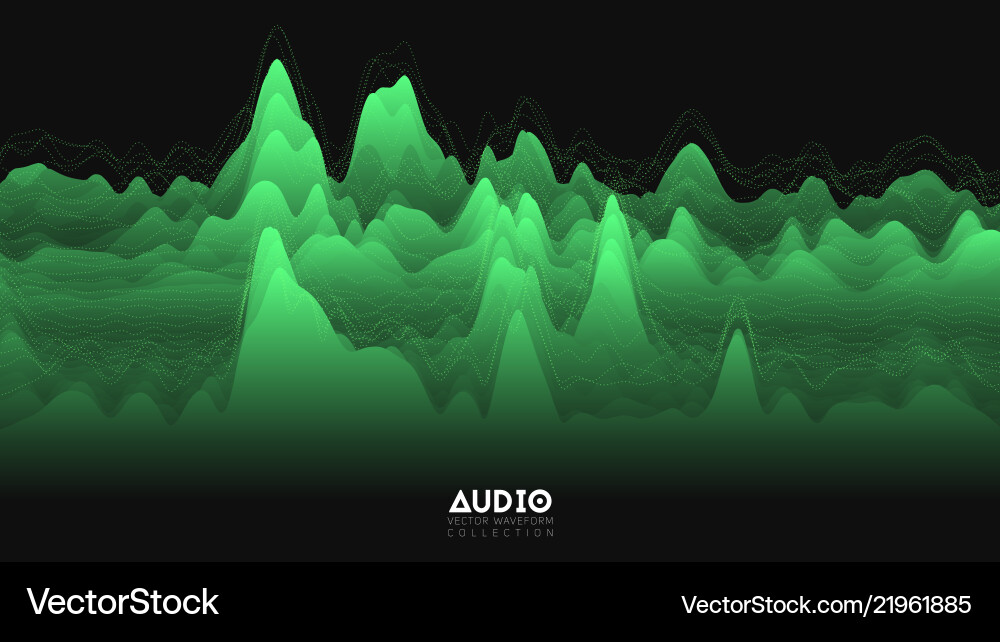 3d echo audio wavefrom spectrum abstract 3d echo audio wavefrom spectrum abstract vector image