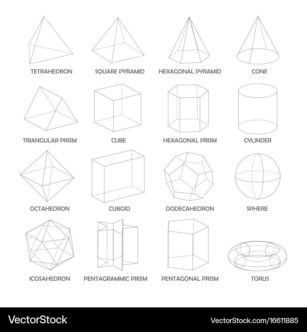 all-basic-3d-shapes-template-realistic-royalty-free-vector
