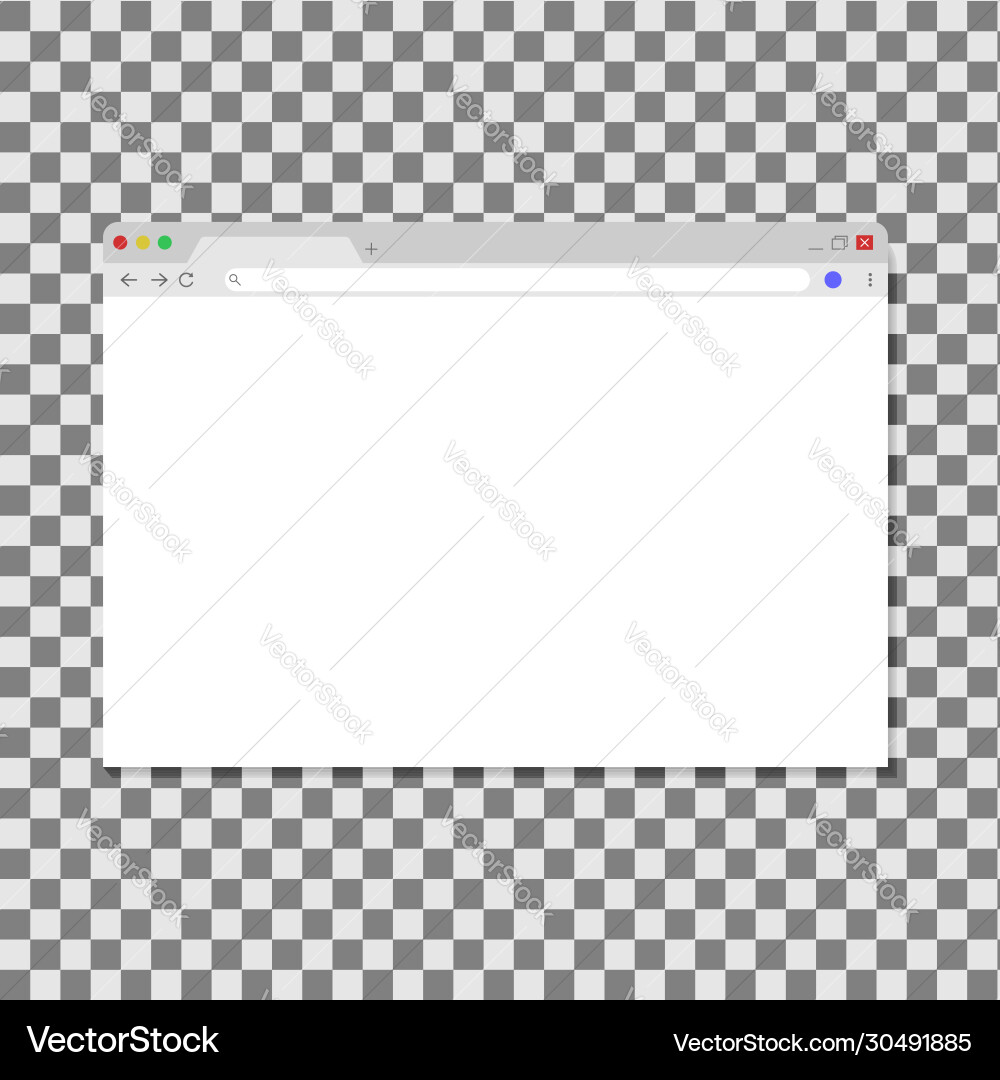 Browser window isolated on transparent background Browser window isolated on transparent background Vector Image