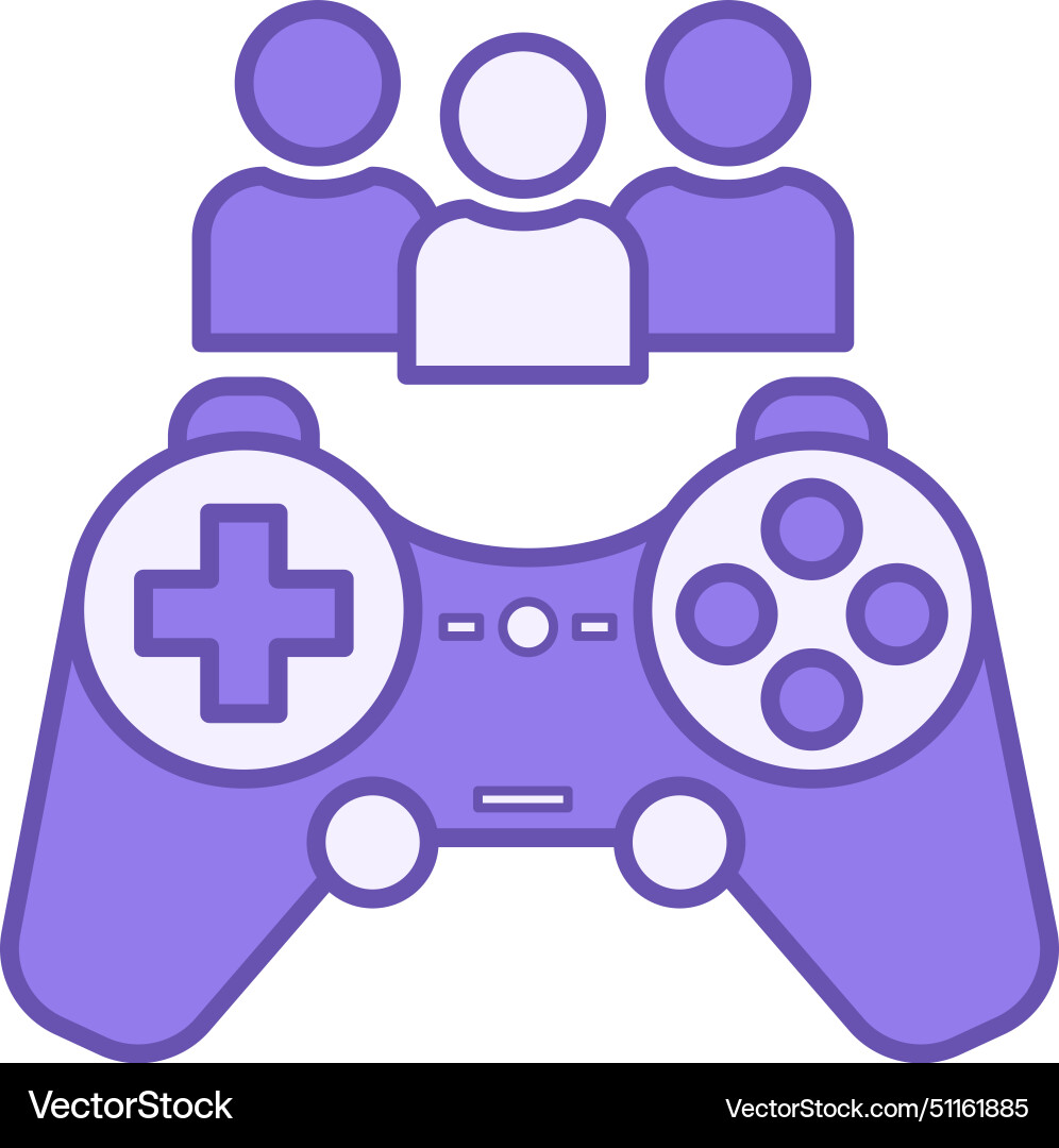 Colored multiplayer icon of game console Colored multiplayer icon of game console vector image