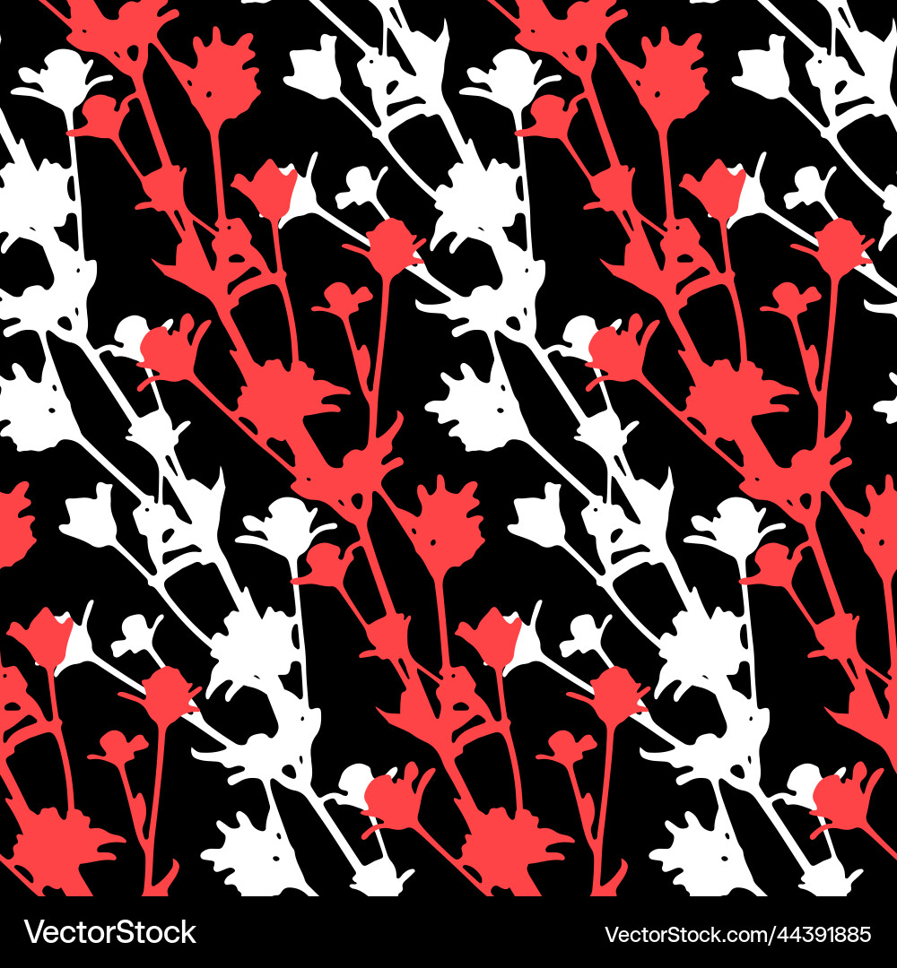 Contrast seamless pattern with organic plant Contrast seamless pattern with organic plant vector image