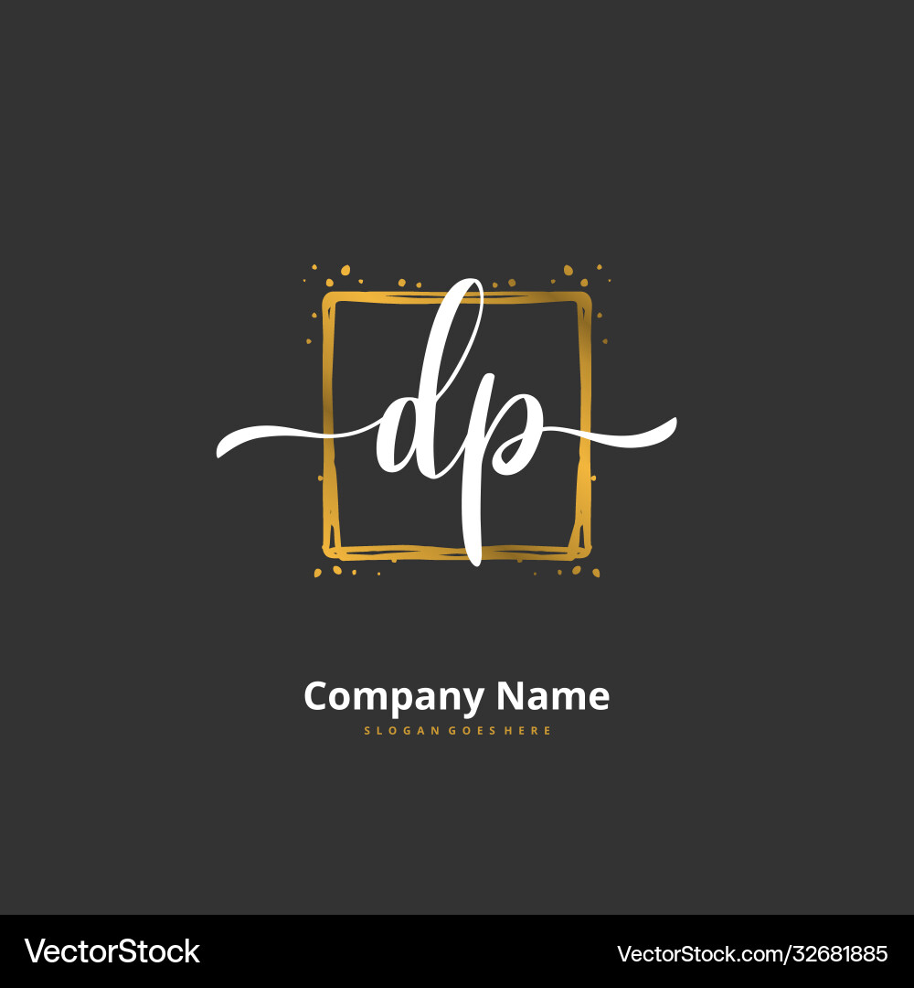 D p dp initial handwriting and signature logo Vector Image