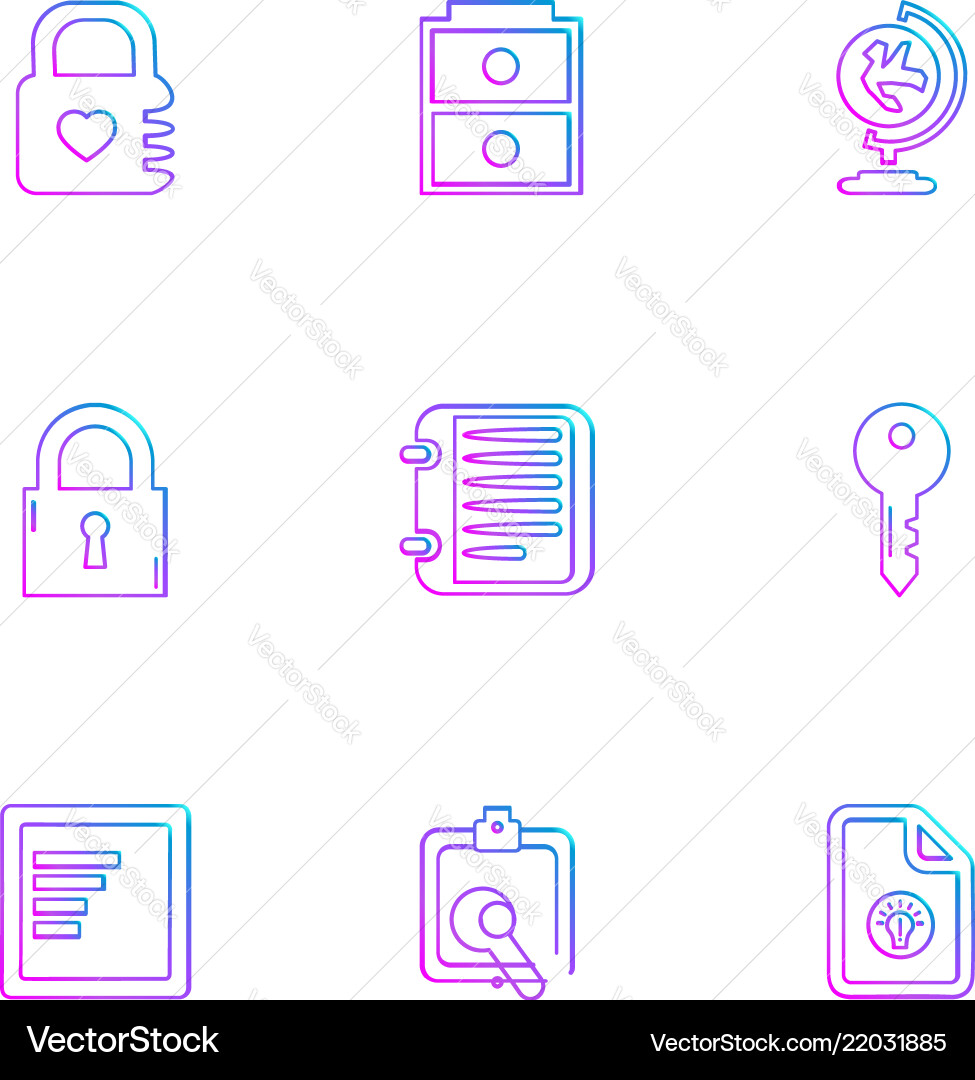 Files document clipboard write eps icons set Vector Image